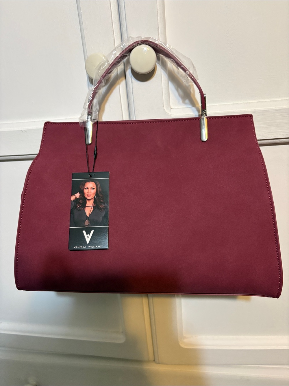 Burgundy Top-Handle Satchel, brand new